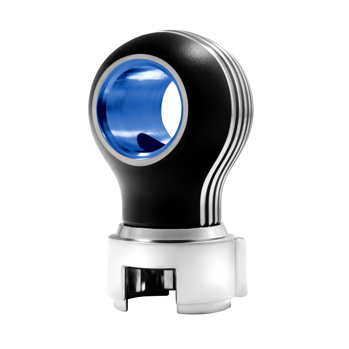 Thread-On Matte Black Carolina Style Gearshift Knob With LED 13/15/18 Speed Adapter-Blue LED