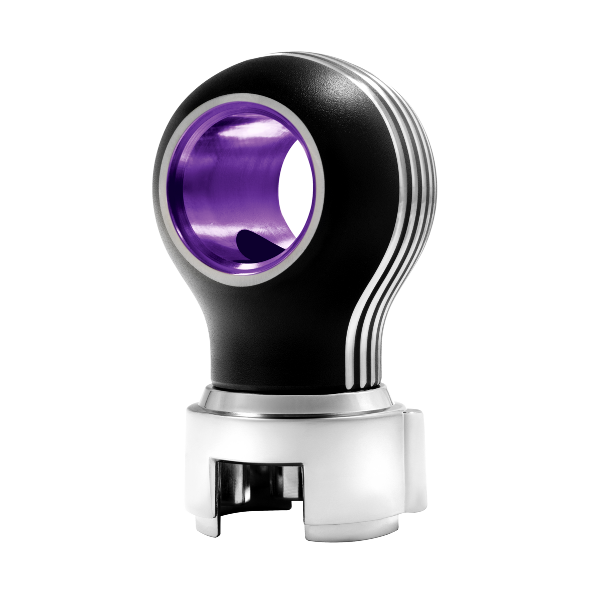 Thread-On Matte Black Carolina Style Gearshift Knob With LED 13/15/18 Speed Adapter-Purple LED
