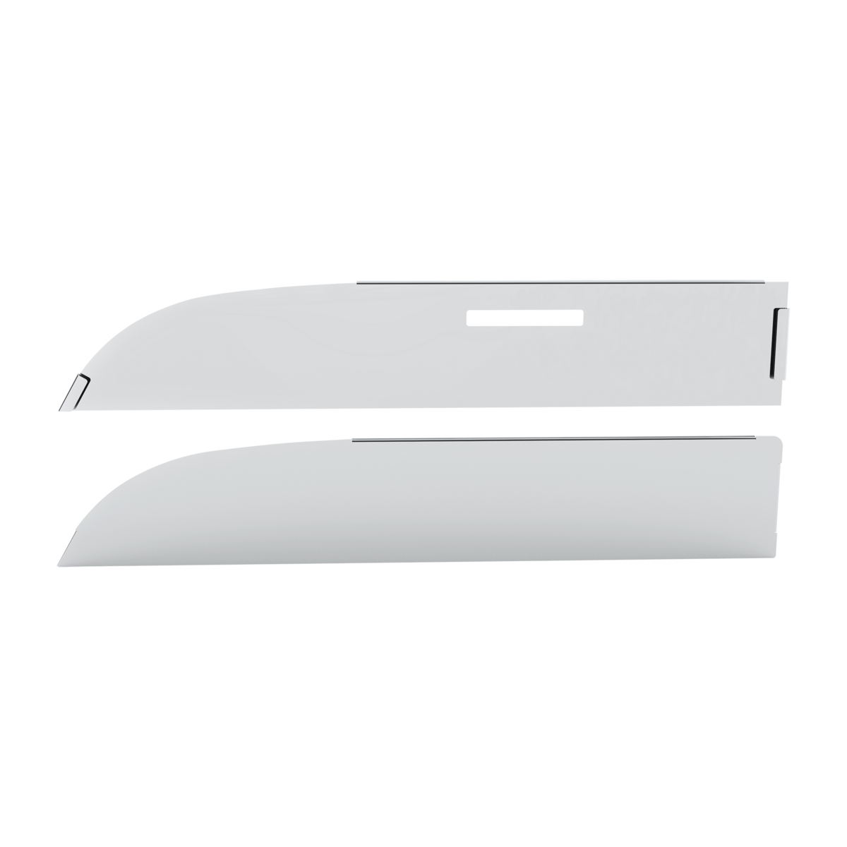 430 Stainless Steel 6" Chop Top Window Trim For 2012-2017 Peterbilt 567 & 579 With Convex Mirror (Pa