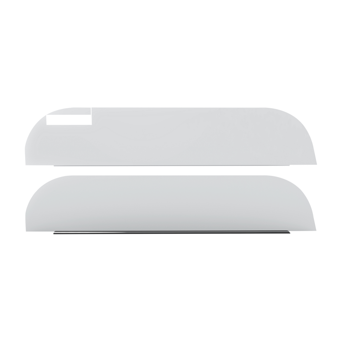 430 Stainless Steel 6" Chop Top Window Trim For Peterbilt Trucks With Cab Mounted Mirror (Pair)