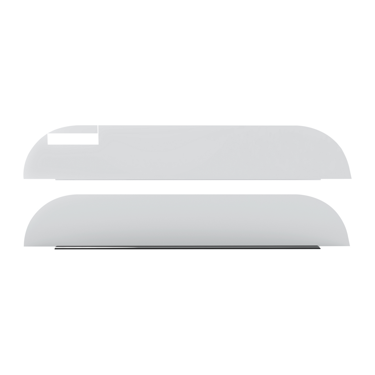 430 Stainless Steel 5" Chop Top Window Trim For 2006+ Peterbilt Trucks With Convex Mirror (Pair)