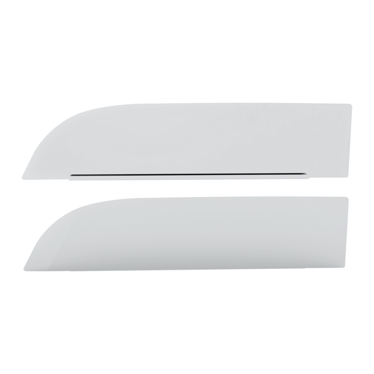 430 Stainless Steel 8" Chop Top Window Trim For 2012+ Peterbilt 367 & 379 With Convex Mirror (Pair)