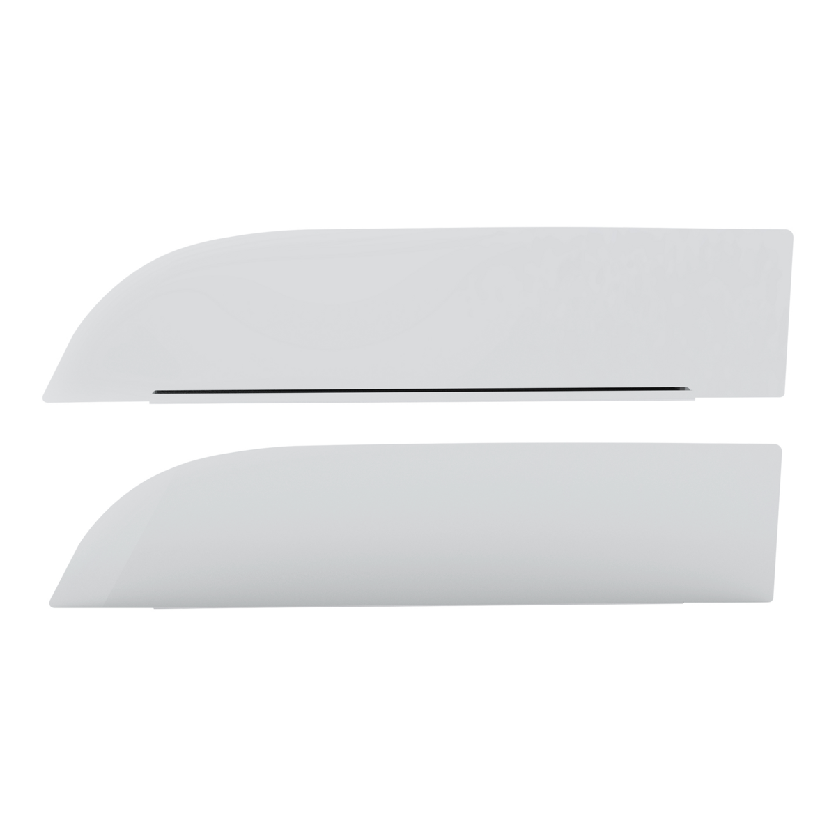 430 Stainless Steel 8" Chop Top Window Trim For 2012-2026 Peterbilt 579 With Convex Mirror (Pair)