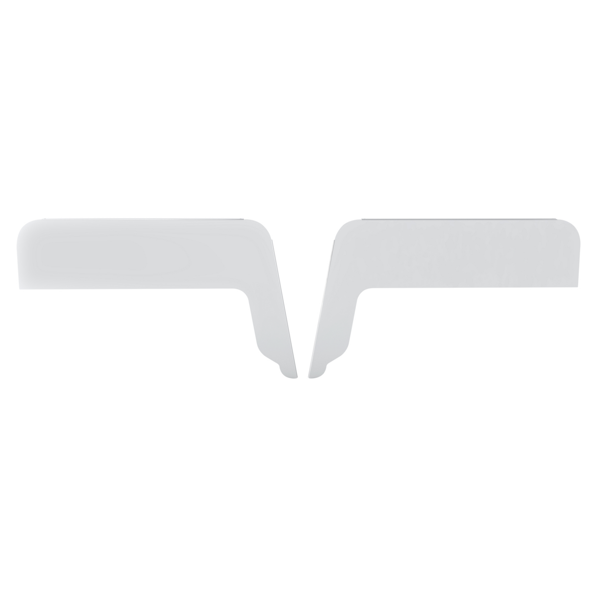 430 Stainless Steel 8" L-Shape Chop Top Window Trim For Kenworth T300, T600, T660, T800 (Pair)