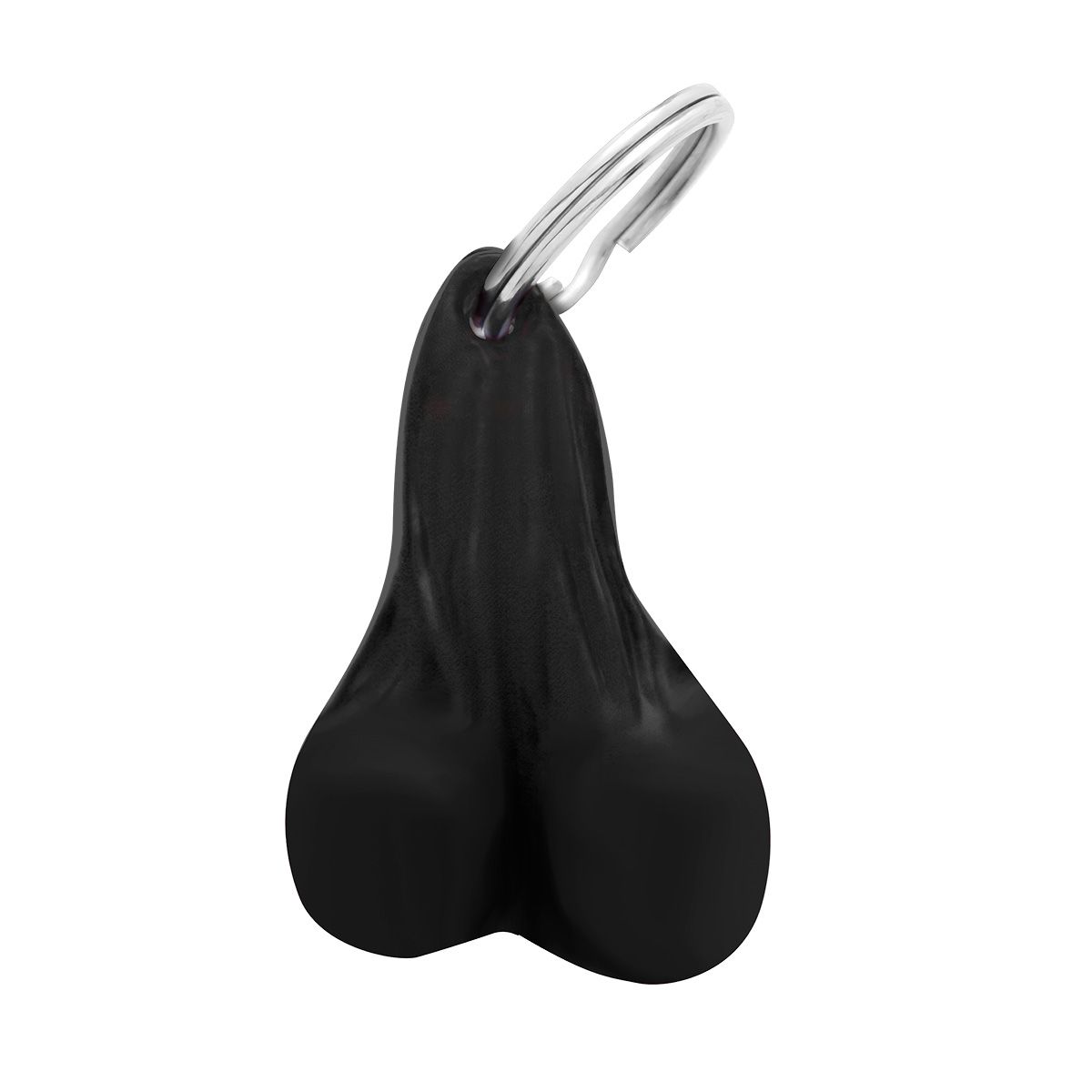 2-1/2" Small Plastic Low-Hanging Balls Novelty Keychain - Black