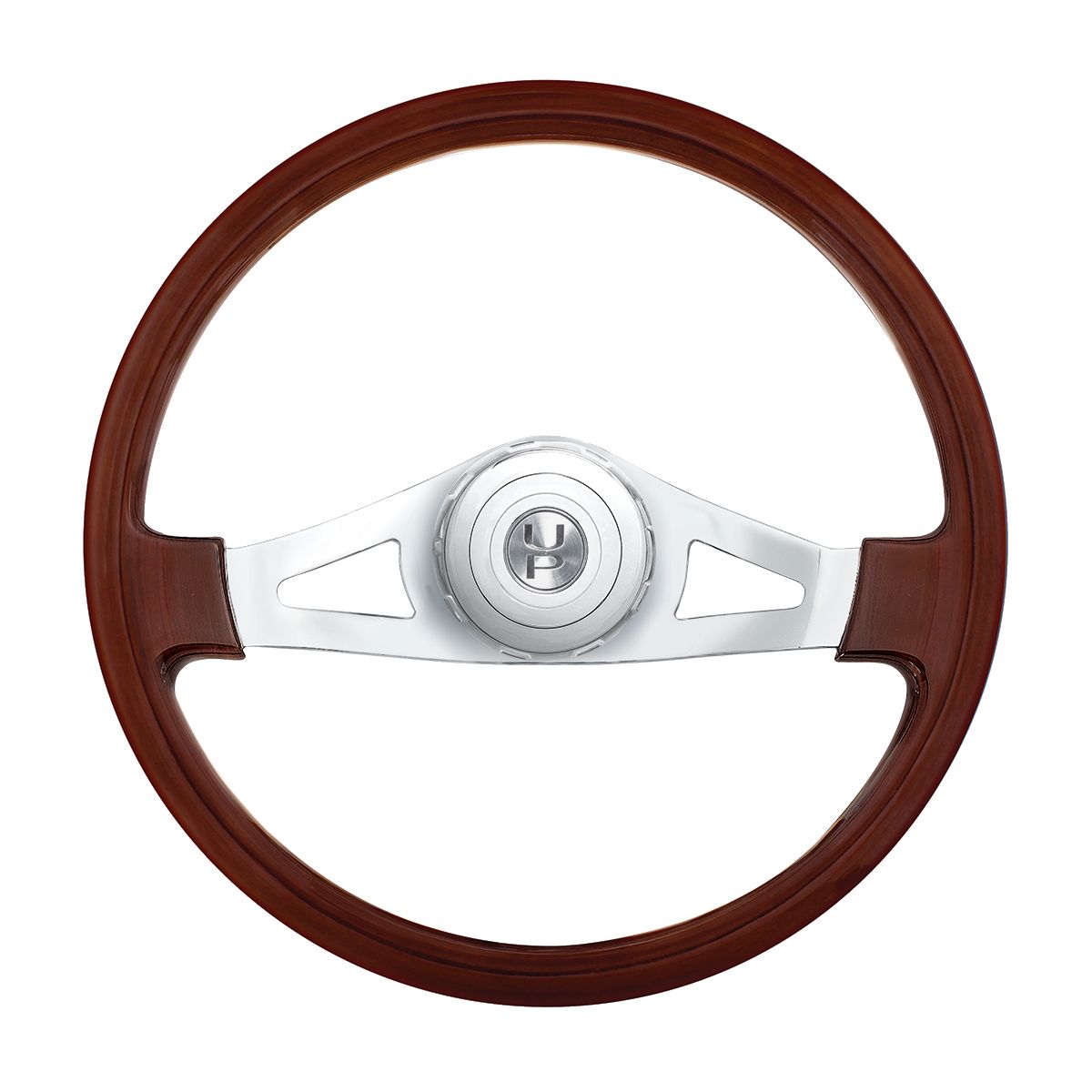 18" Chrome 2 Spoke Steering Wheel With Hub & Horn Button Kit For Peterbilt (1998-2005), Kenworth (20