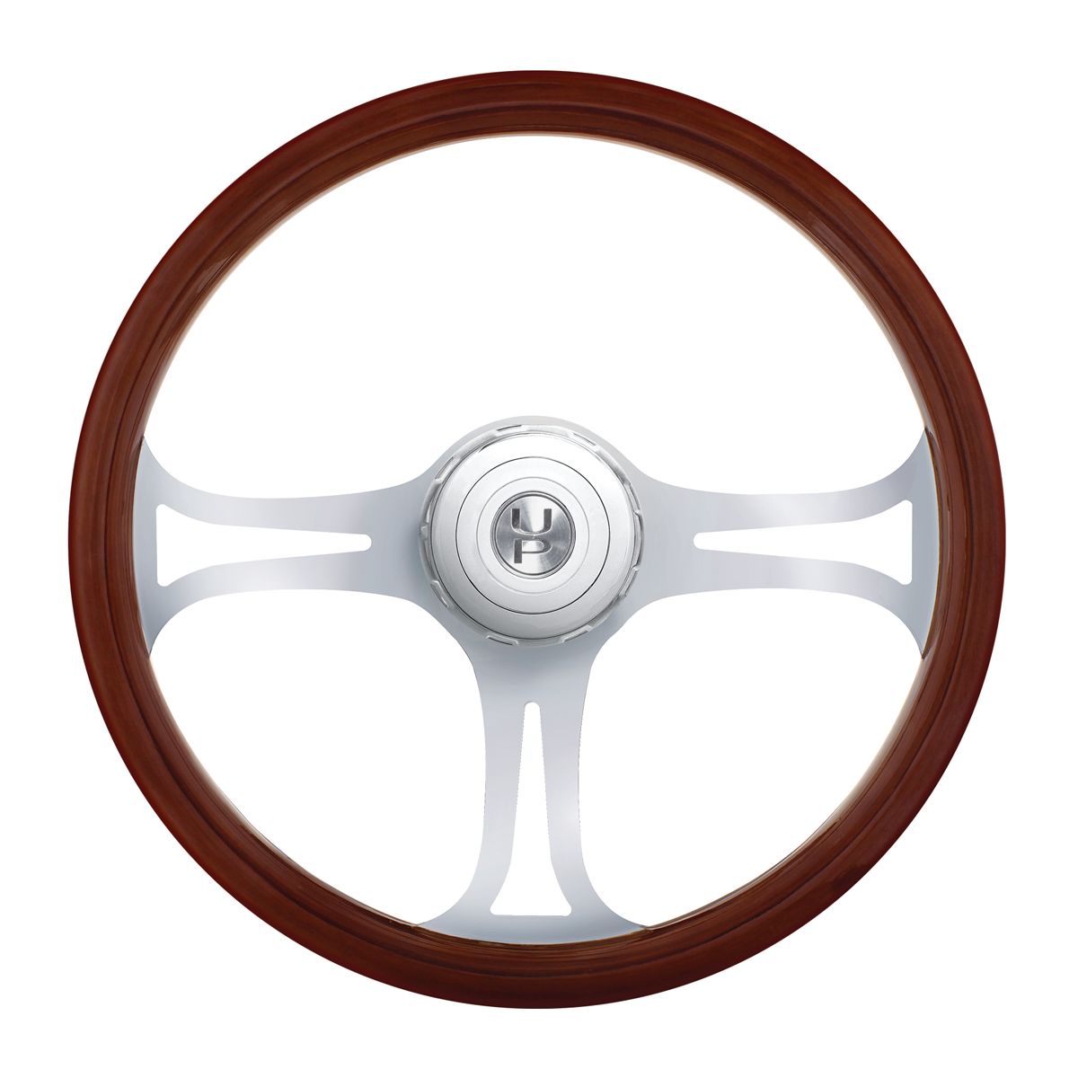 18" Chrome Blade Steering Wheel With Hub & Horn Button Kit For Peterbilt (1998-2005) & Kenworth (200