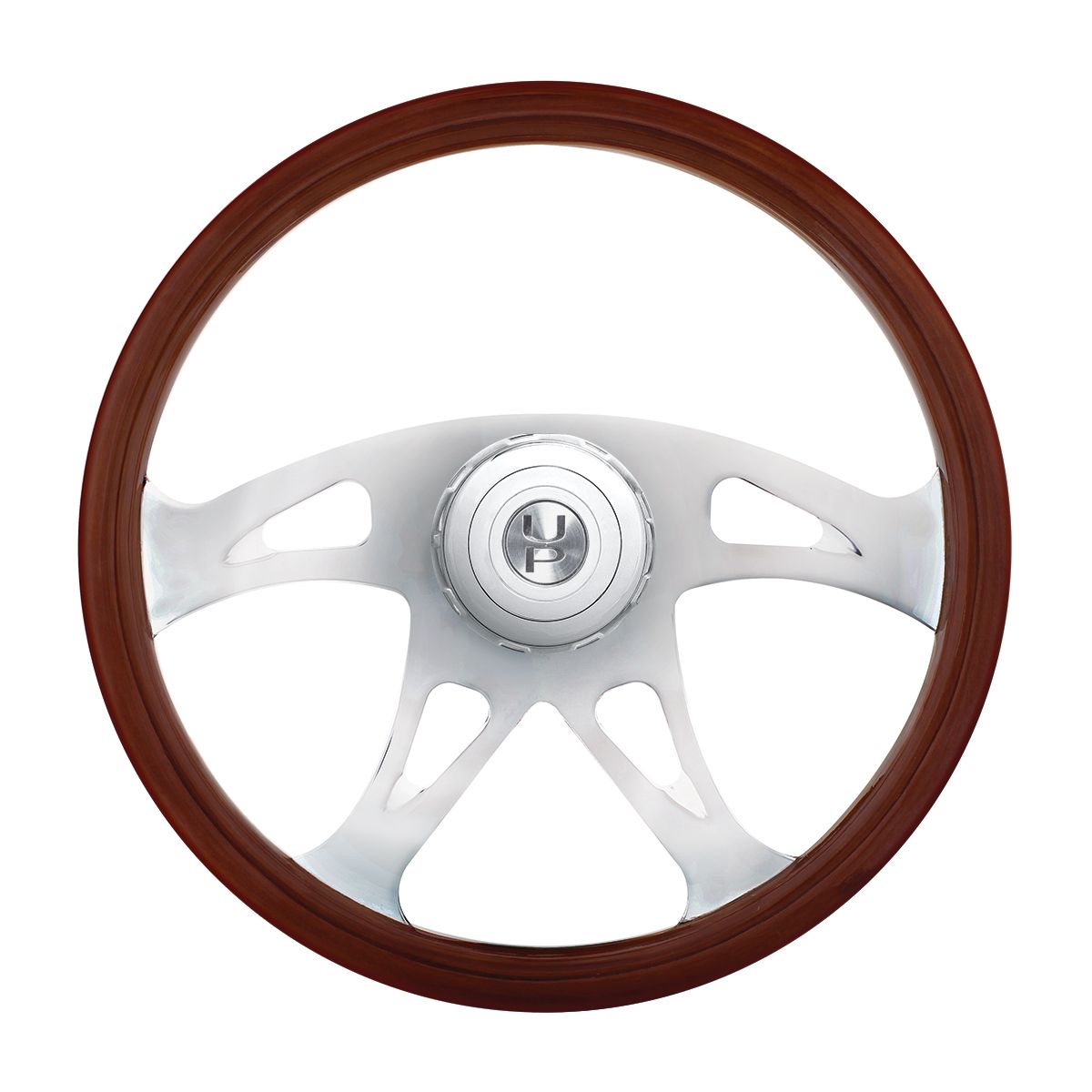 18" Boss Style Wood Steering Wheel With Hub & Horn Button Kit For Peterbilt (2006+) & Kenworth (2003