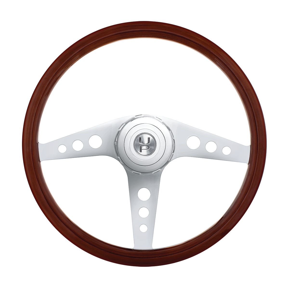 18" GT Style Wood Steering Wheel With Hub & Horn Button Kit For Peterbilt (2003+) & Kenworth (2003+)