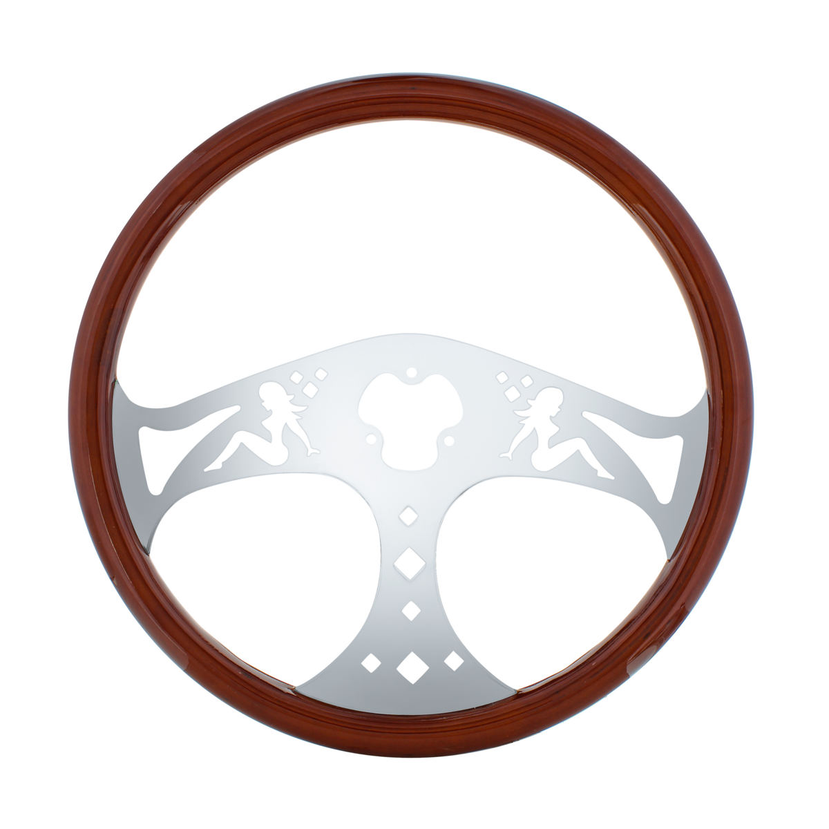 18" Chrome Lady Steering Wheel