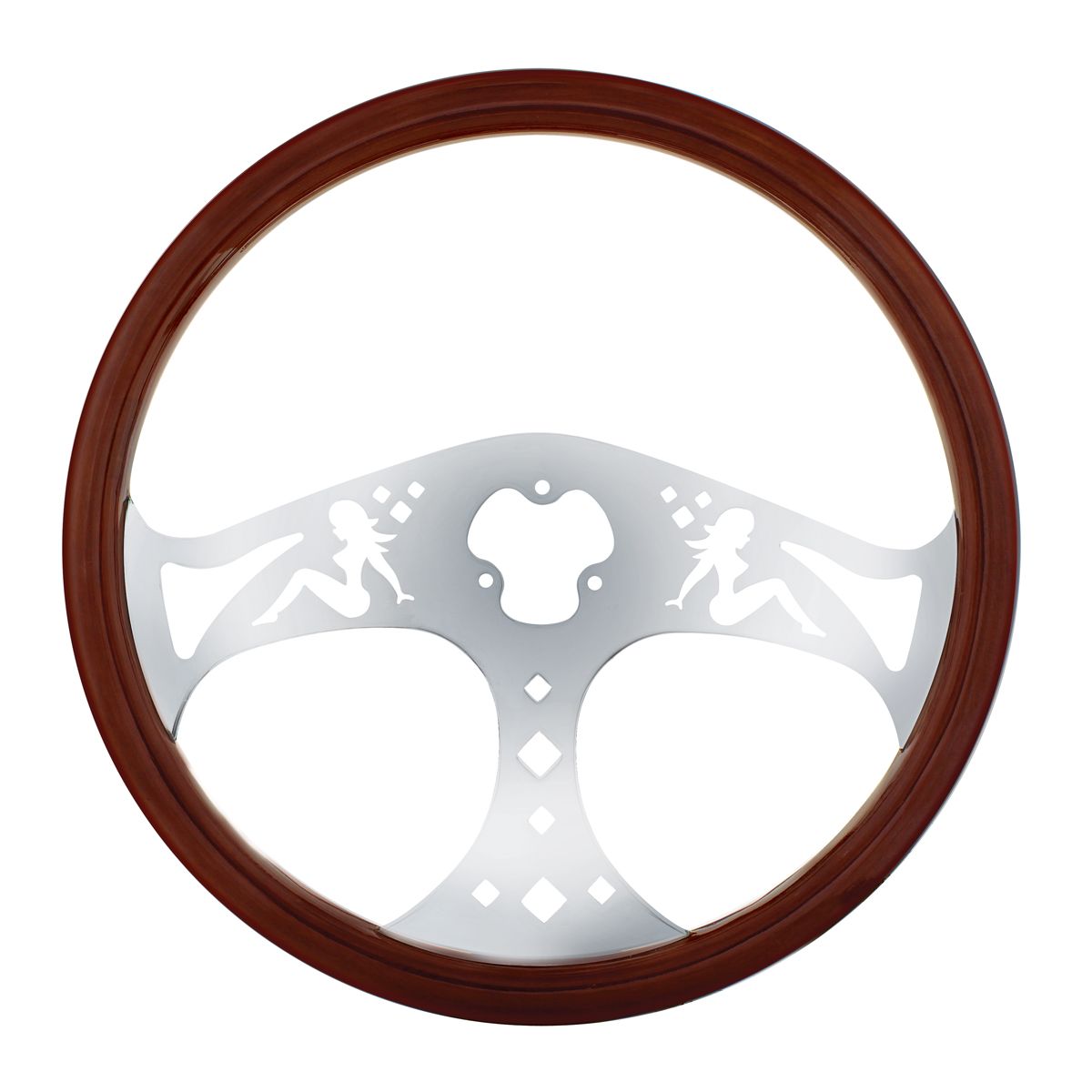 18" Chrome Lady Steering Wheel