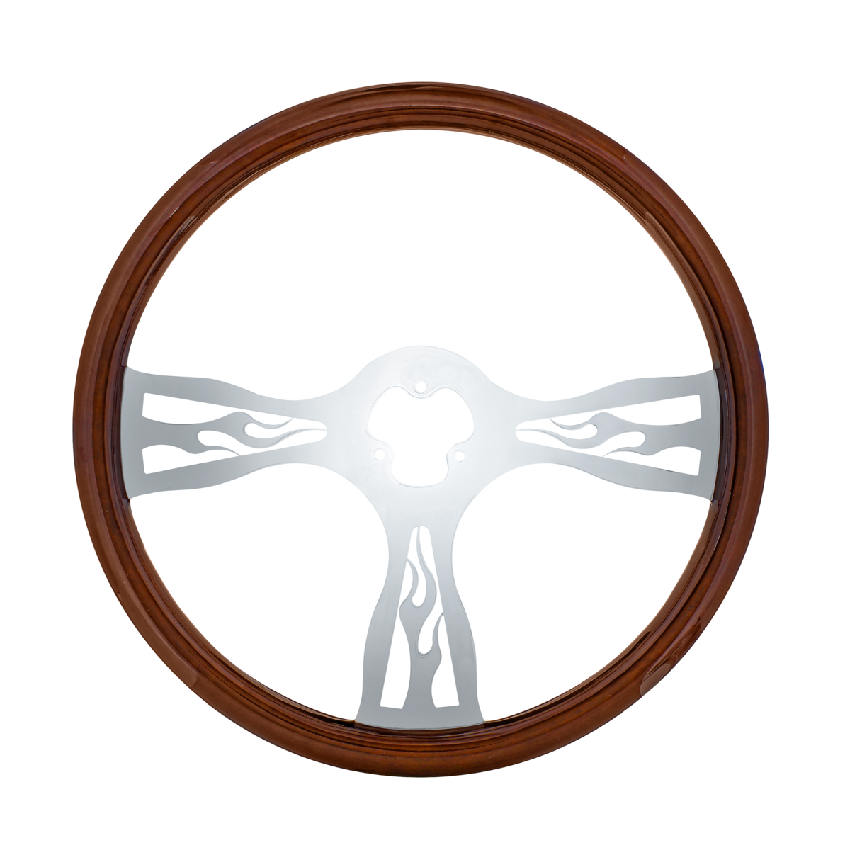 18" Chrome Flame Steering Wheel