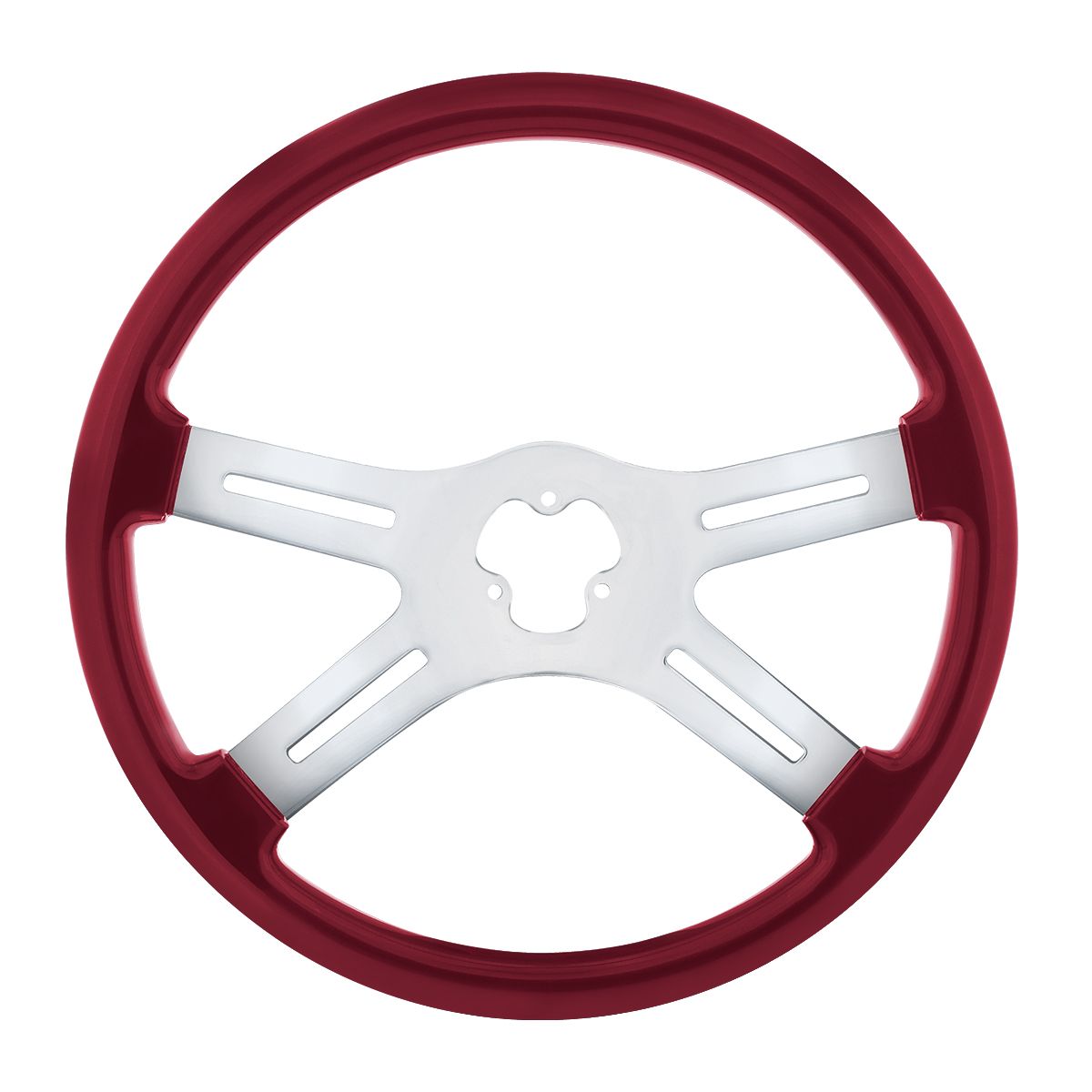 18" Vibrant Color 4 Spoke Steering Wheel - Candy Red