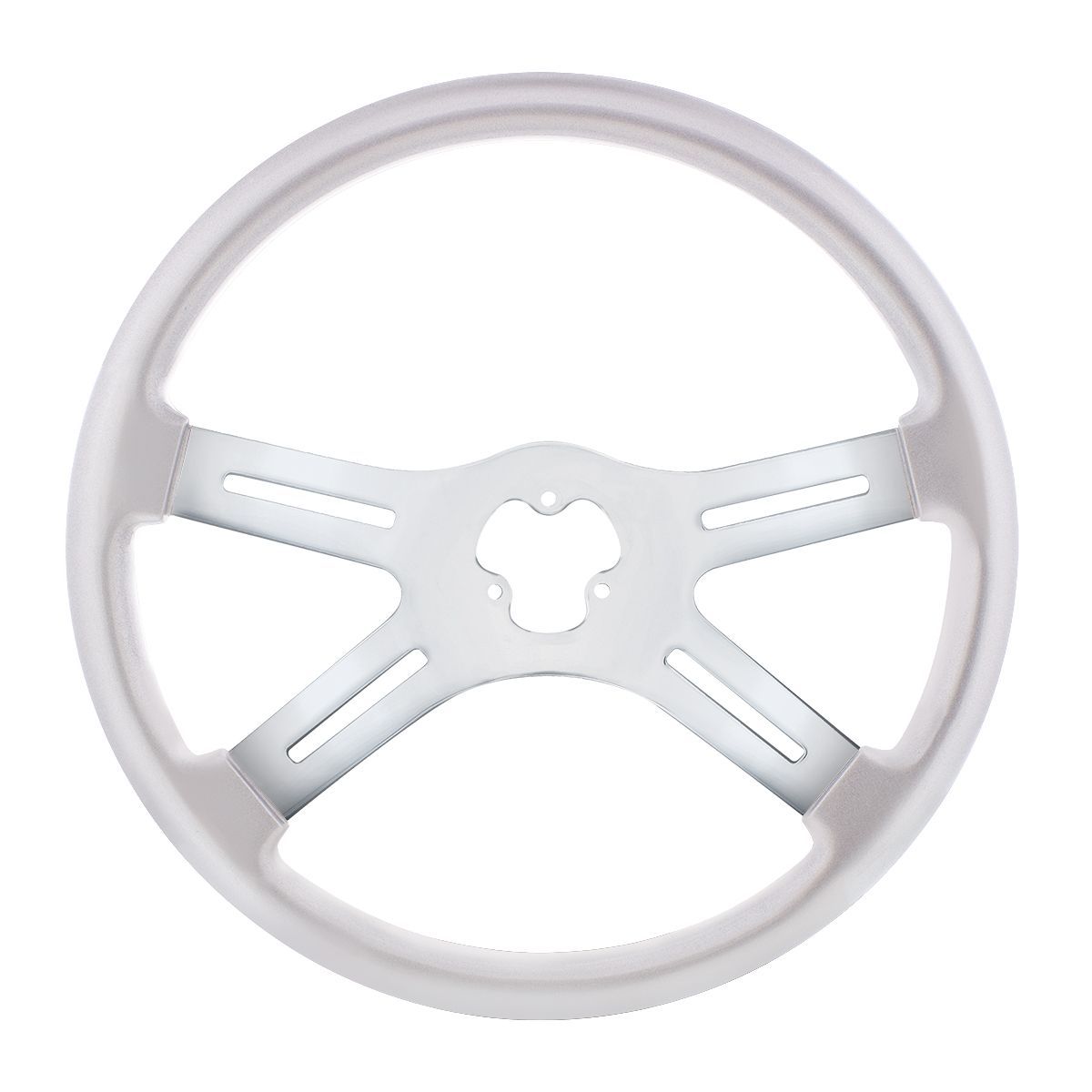 18" Vibrant Color 4 Spoke Steering Wheel - Liquid Silver