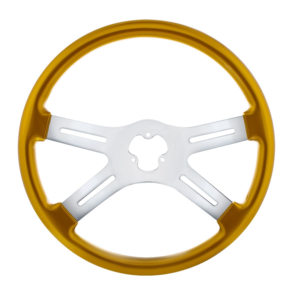 18" Vibrant Color 4 Spoke Steering Wheel - Electric Yellow