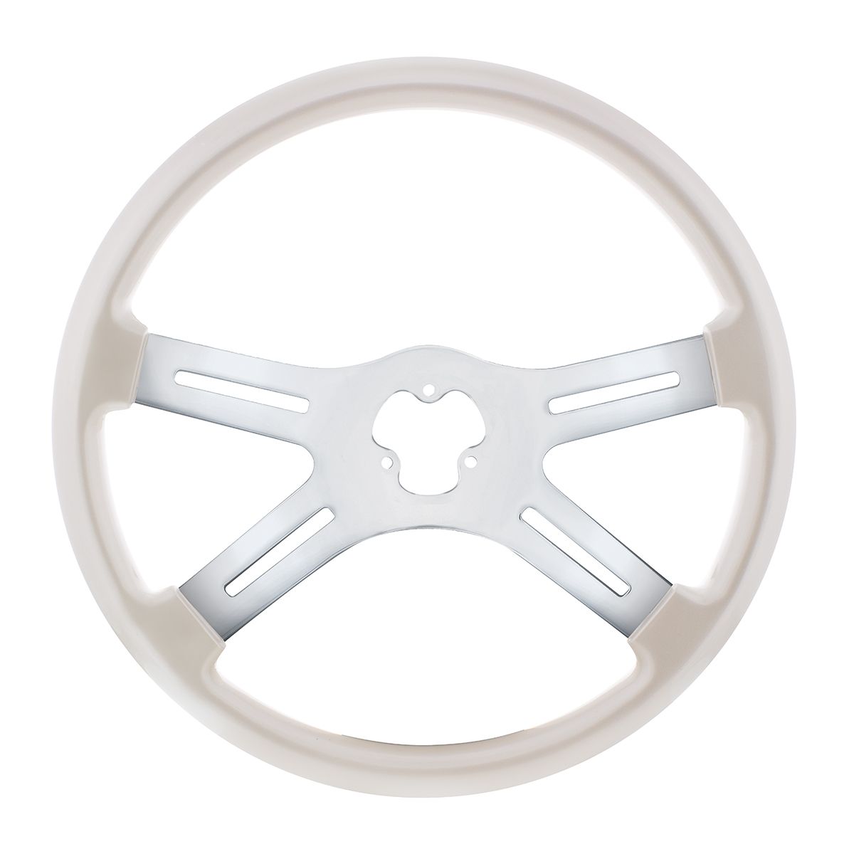 18" Vibrant Color 4 Spoke Steering Wheel - Pearl White