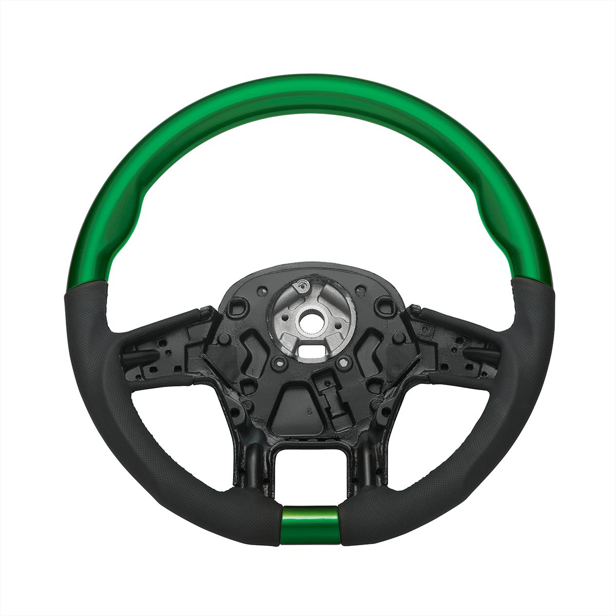 18" YourGrip Leather & Wood Candy Color Steering Wheel For 2012-2021 PB 579&2013-2021 KW T680-Emeral