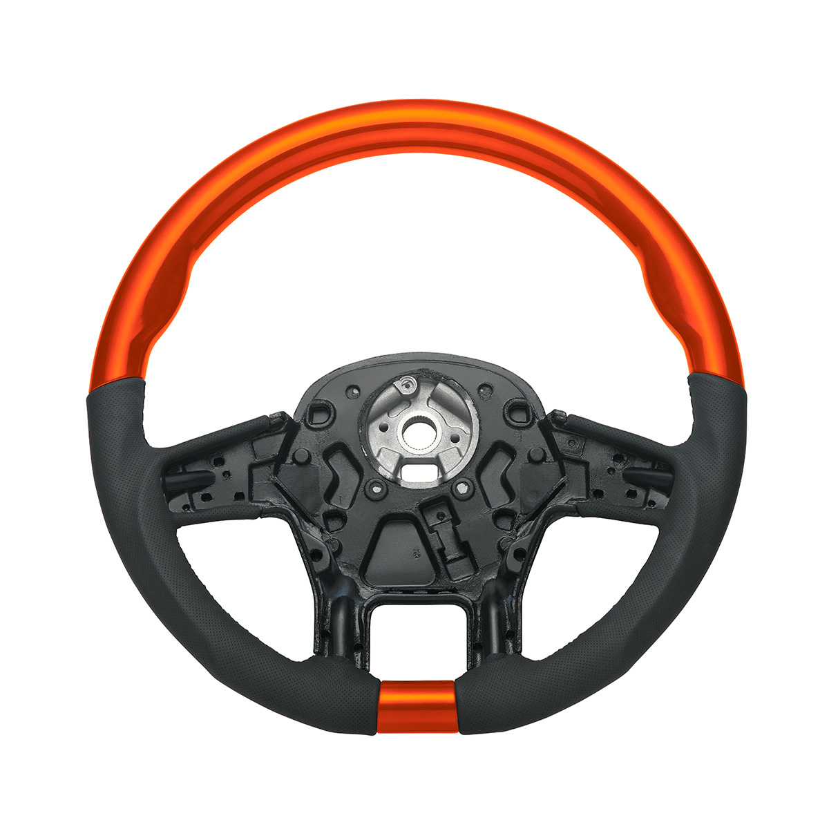 18" YourGrip Leather & Wood Candy Color Steering Wheel For 2012-2021 PB 579&2013-2021 KW T680-Cadmiu