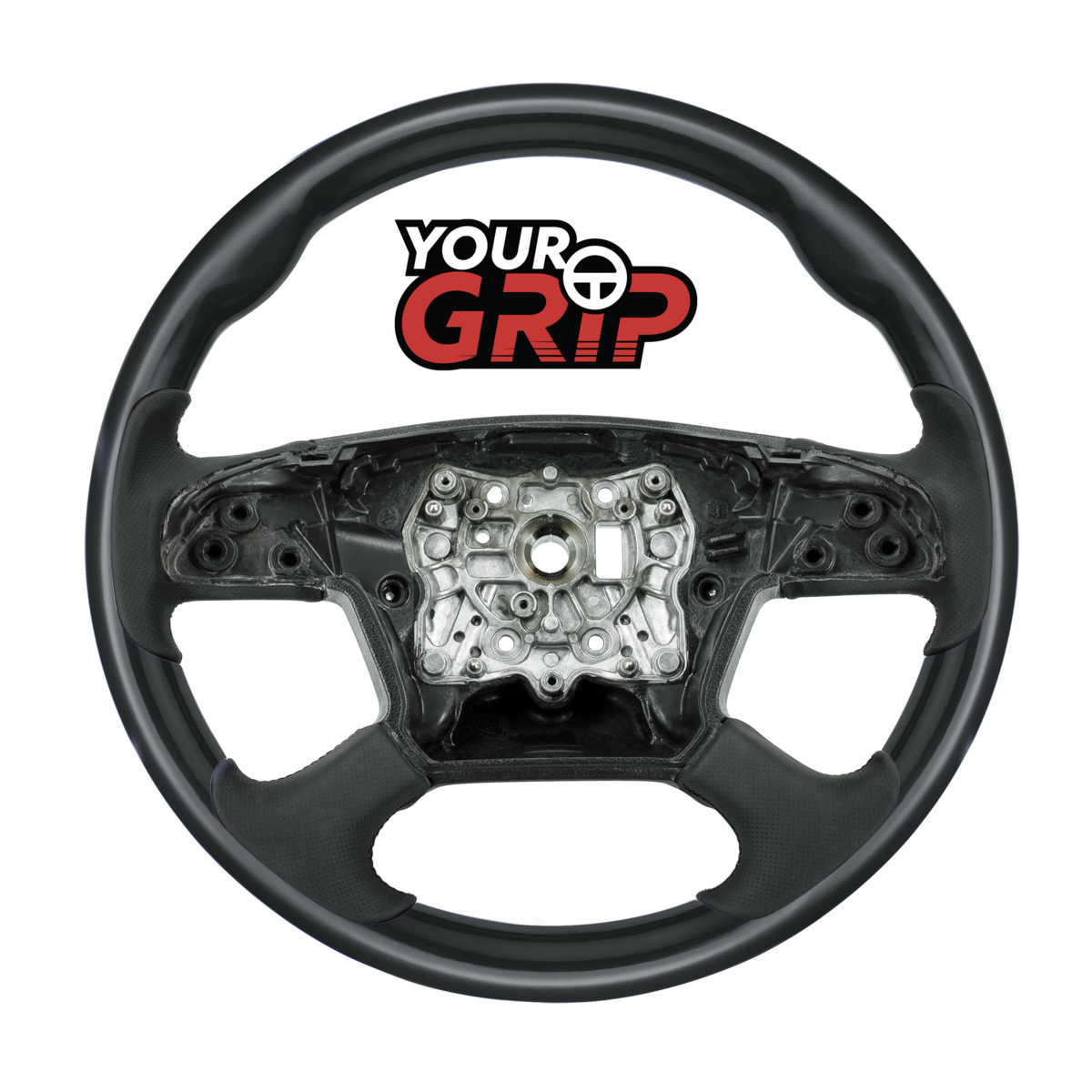 18" YourGrip Wood Candy Color Steering Wheel For 2018-2026 Freightliner Cascadia-Glossy Black