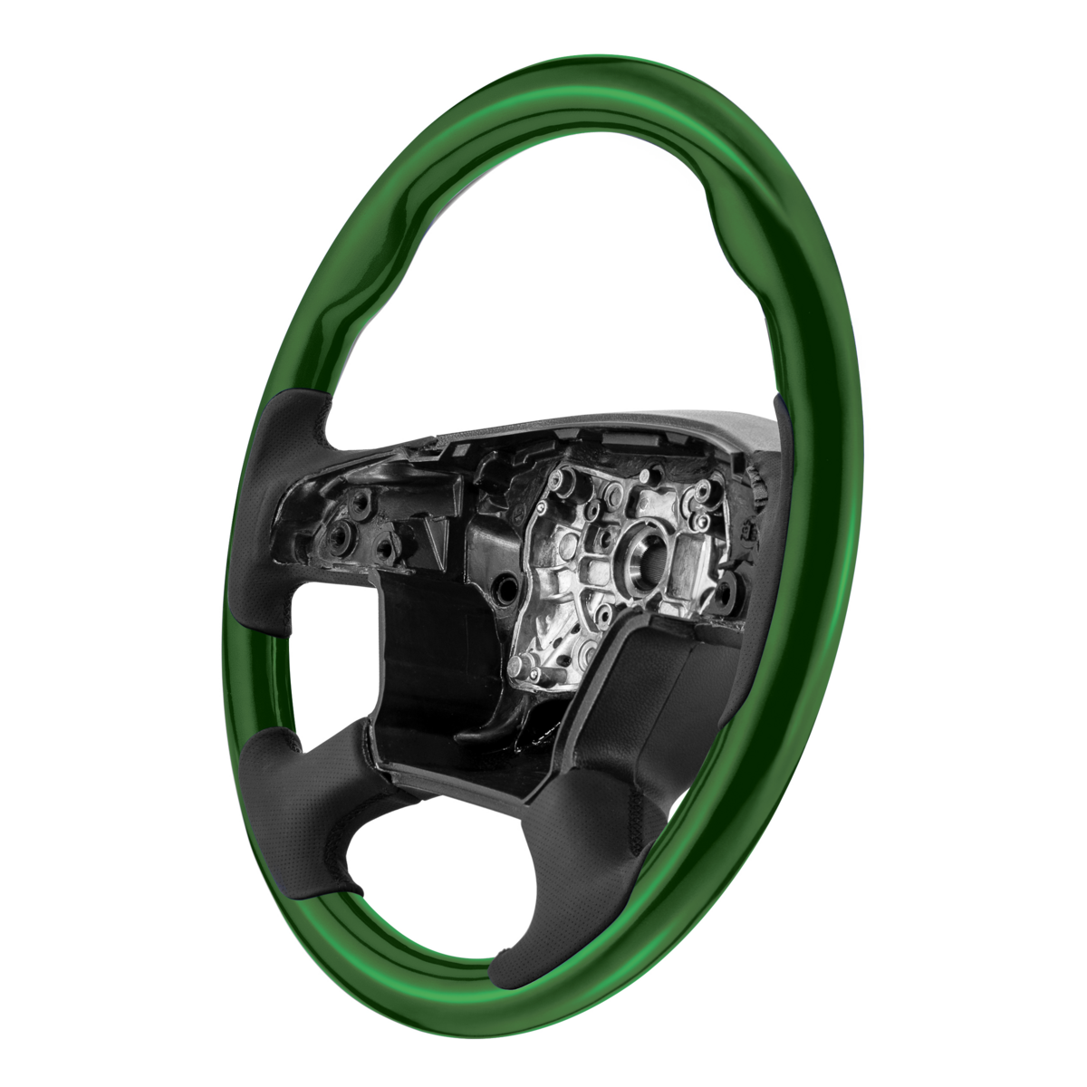 18" YourGrip Wood Candy Color Steering Wheel For 2018-2026 Freightliner Cascadia-Emerald Green
