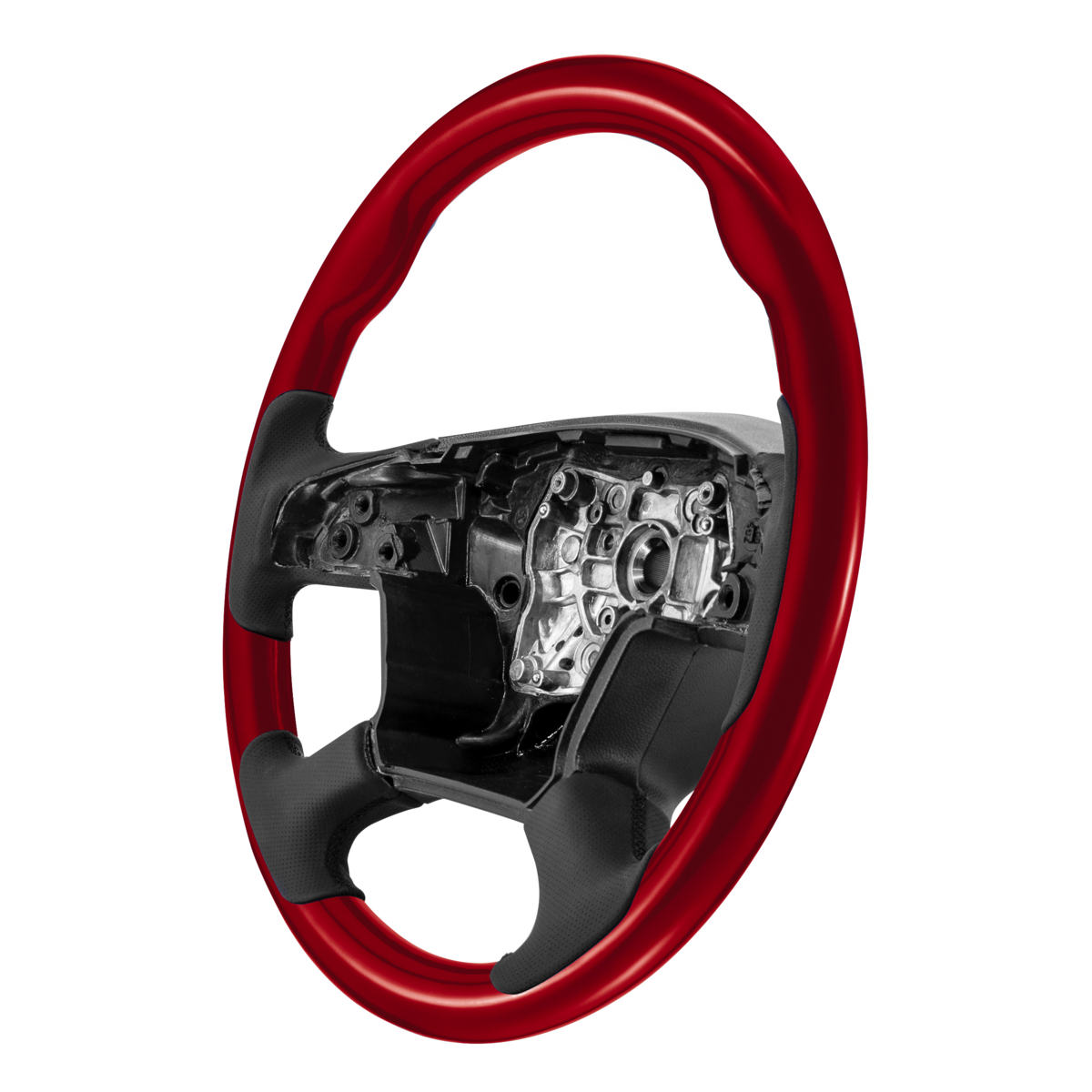 18" YourGrip Wood Candy Color Steering Wheel For 2018-2026 Freightliner Cascadia-Candy Red