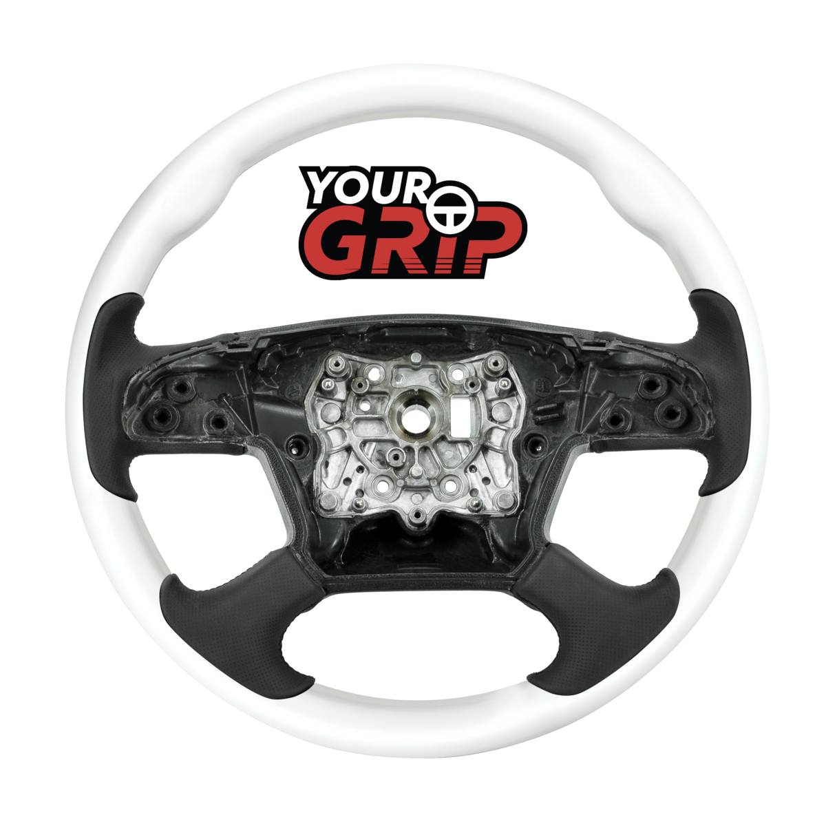 18" YourGrip Wood Candy Color Steering Wheel For 2018-2026 Freightliner Cascadia-Pearl White