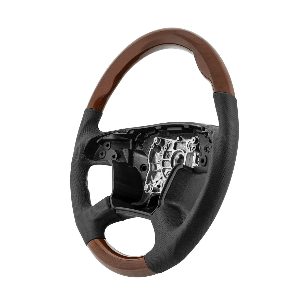 18" YourGrip Leather And Wood Steering Wheel For 2018-2026 Freightliner Cascadia