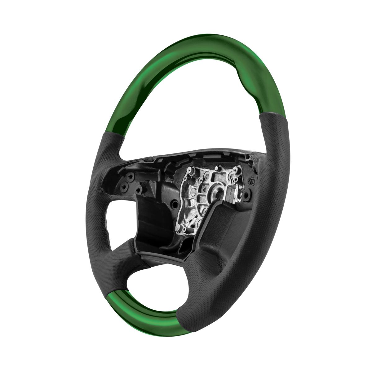 18" YourGrip Leather & Wood Candy Color Steering Wheel For 2018-2026 Freightliner Cascadia-Emerald G