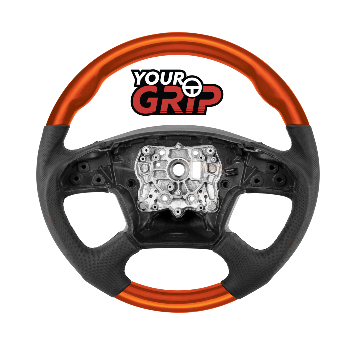 18" YourGrip Leather & Wood Candy Color Steering Wheel For 2018-2026 Freightliner Cascadia-Cadmium O