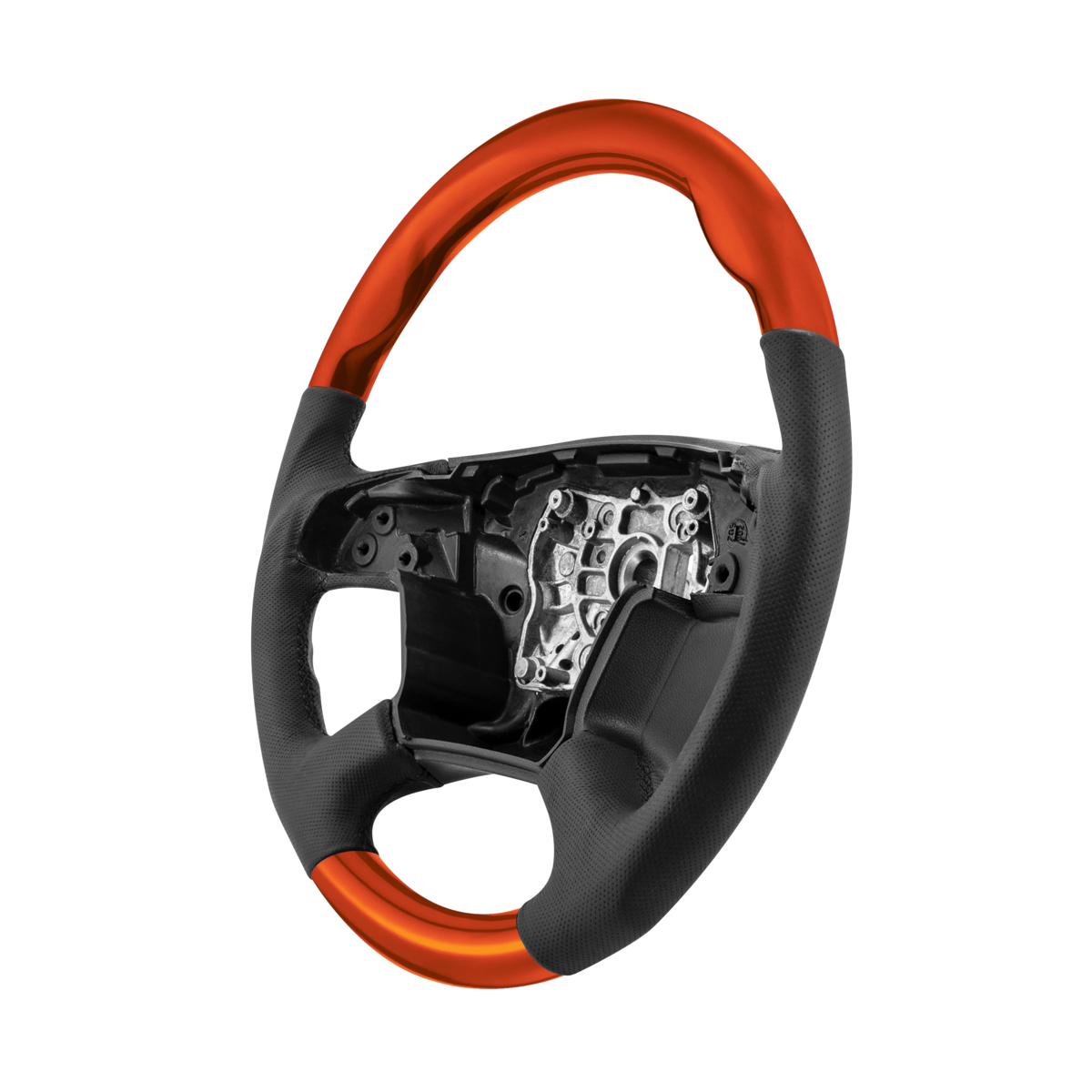 18" YourGrip Leather & Wood Candy Color Steering Wheel For 2018-2026 Freightliner Cascadia-Cadmium O