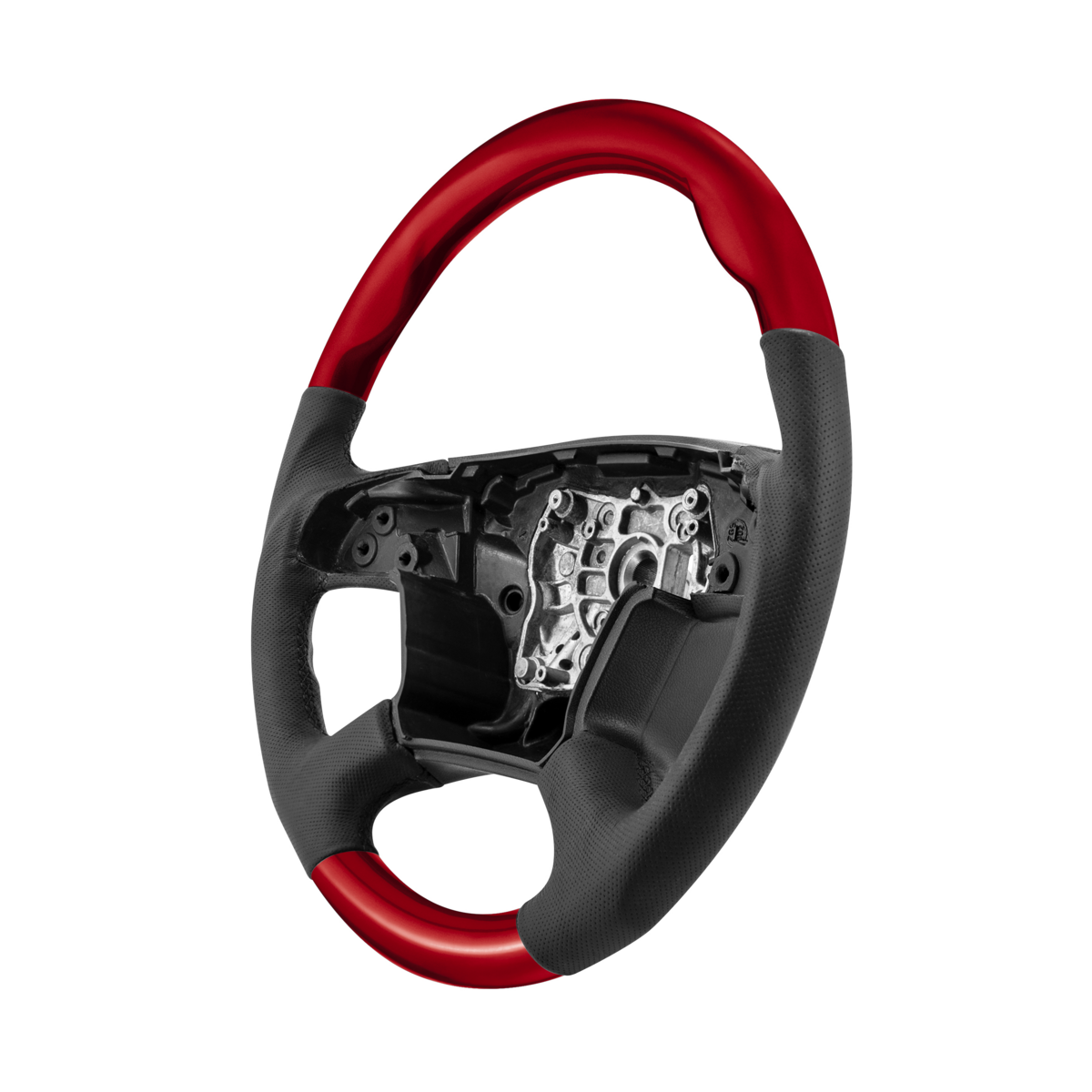 18" YourGrip Leather & Wood Candy Color Steering Wheel For 2018-2026 Freightliner Cascadia-Candy Red