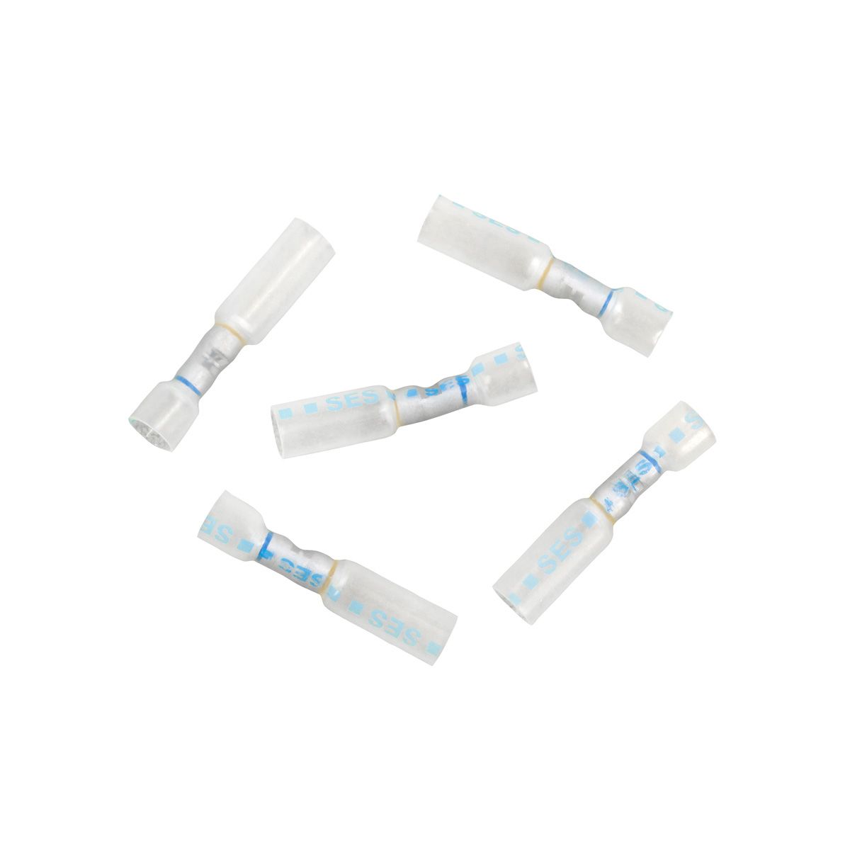 16-14 to 12-10 AWG CS Multi-Wire Heat Shrink Connector - Clear w/ Blue Dash (5-Pack)