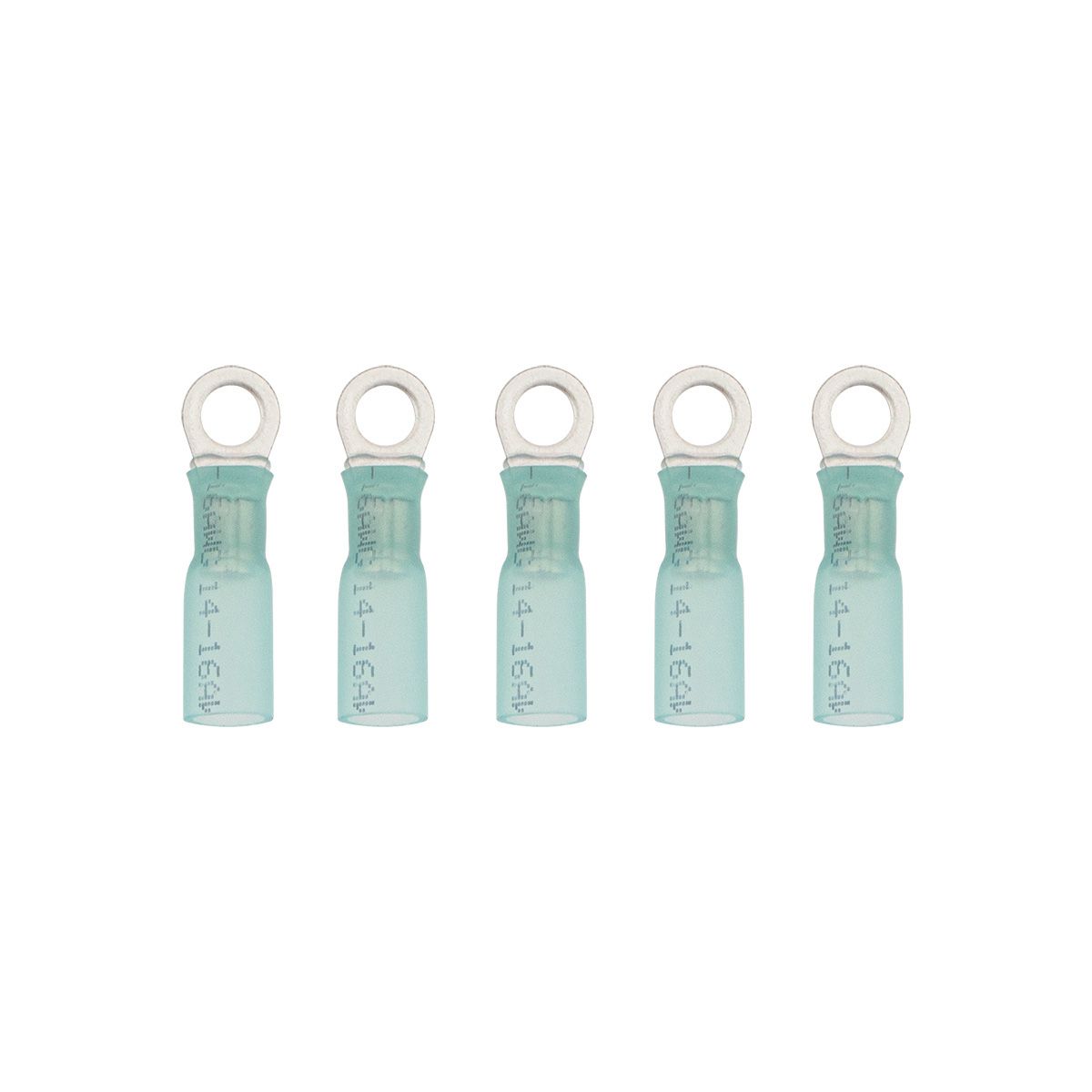16-14 AWG #10 Stud CS Heat Shrink Ring Terminal - Blue (5-Pack)