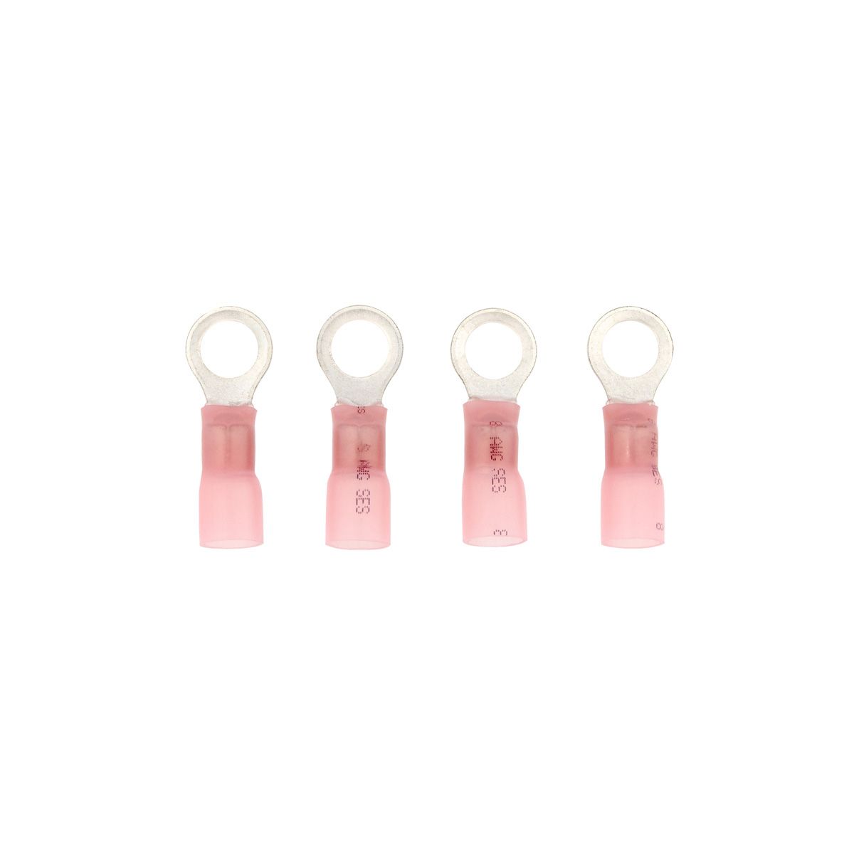 8 AWG 3/8" Stud CS Heat Shrink Ring Terminal - Pink (4-Pack)