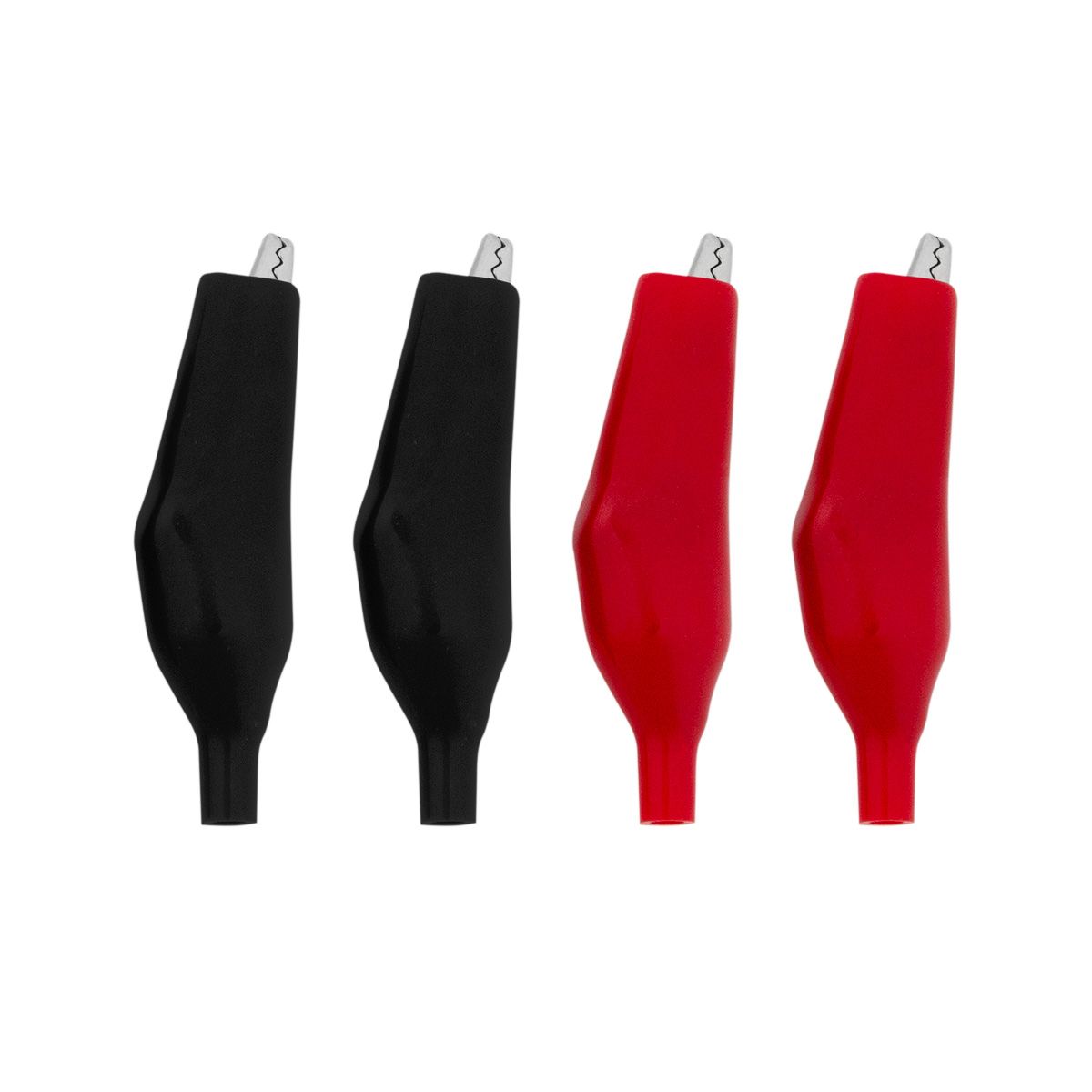 2" 10 Amp Alligator Test Clips w/ Vinyl Boots, 2Red/2Black 2 Set.