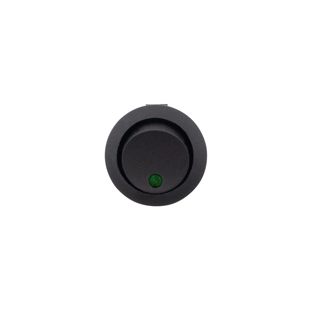 Green LED Round Rocker 10 Amp 12V On/Off 1/2" Dia. 1 Pc.