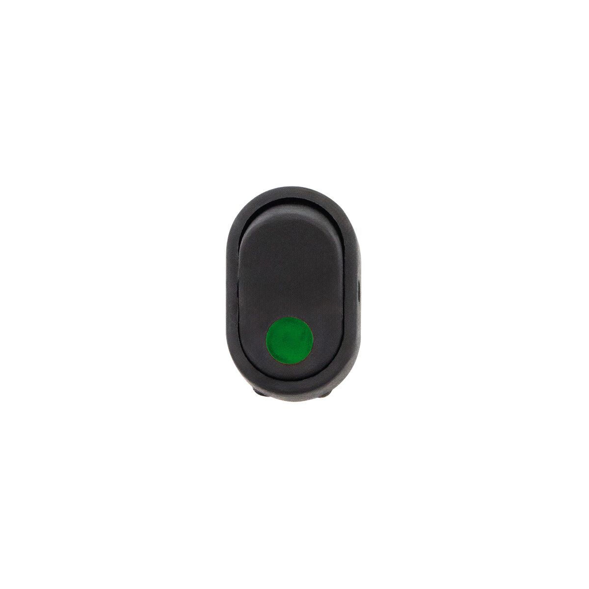 Green Illum Oval Rocker 16 Amp 12V On/Off 1/2" Dia. 1 Pc.