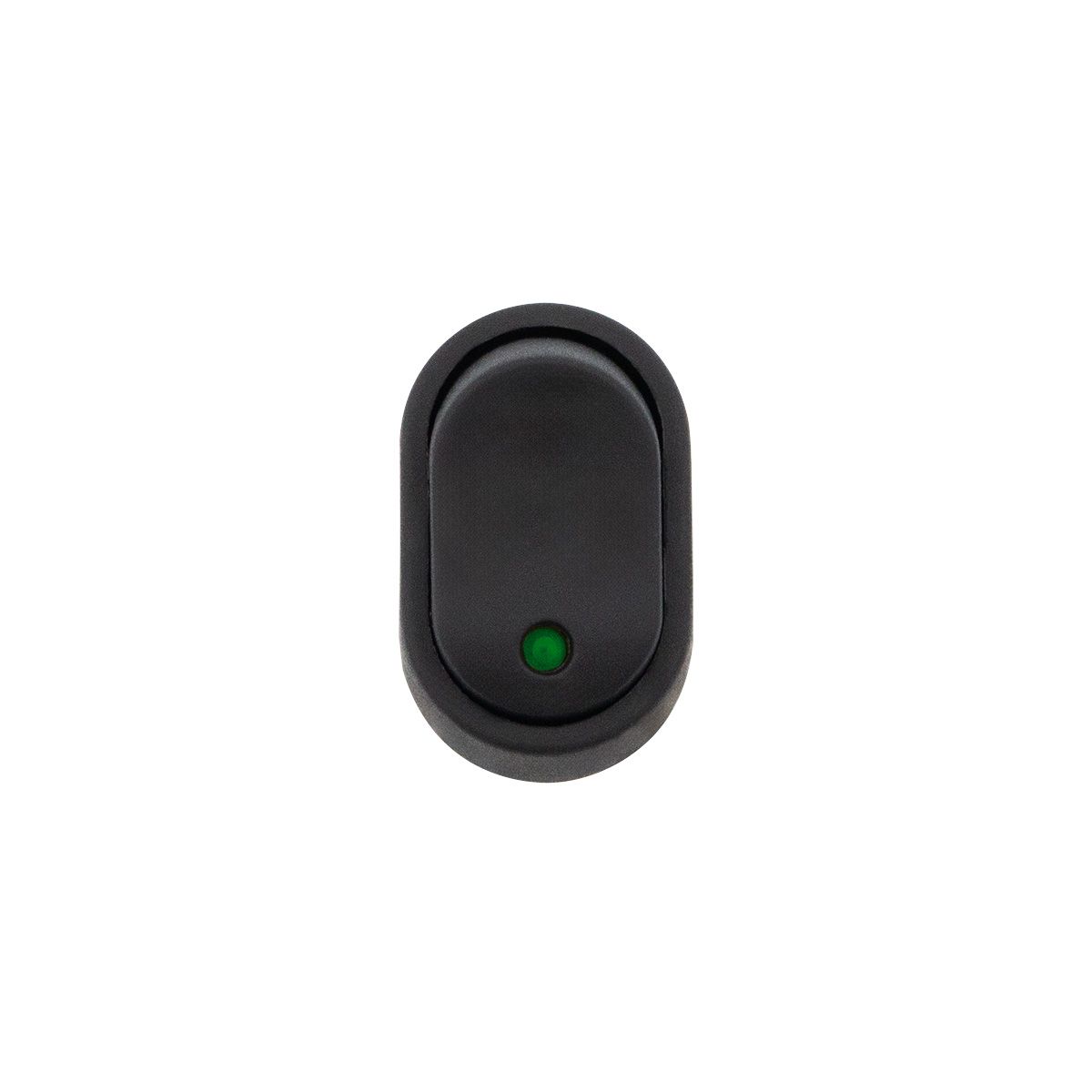 Green LED Oval Rocker 16 Amp 12V On/Off 1/2" Dia. 1 Pc.