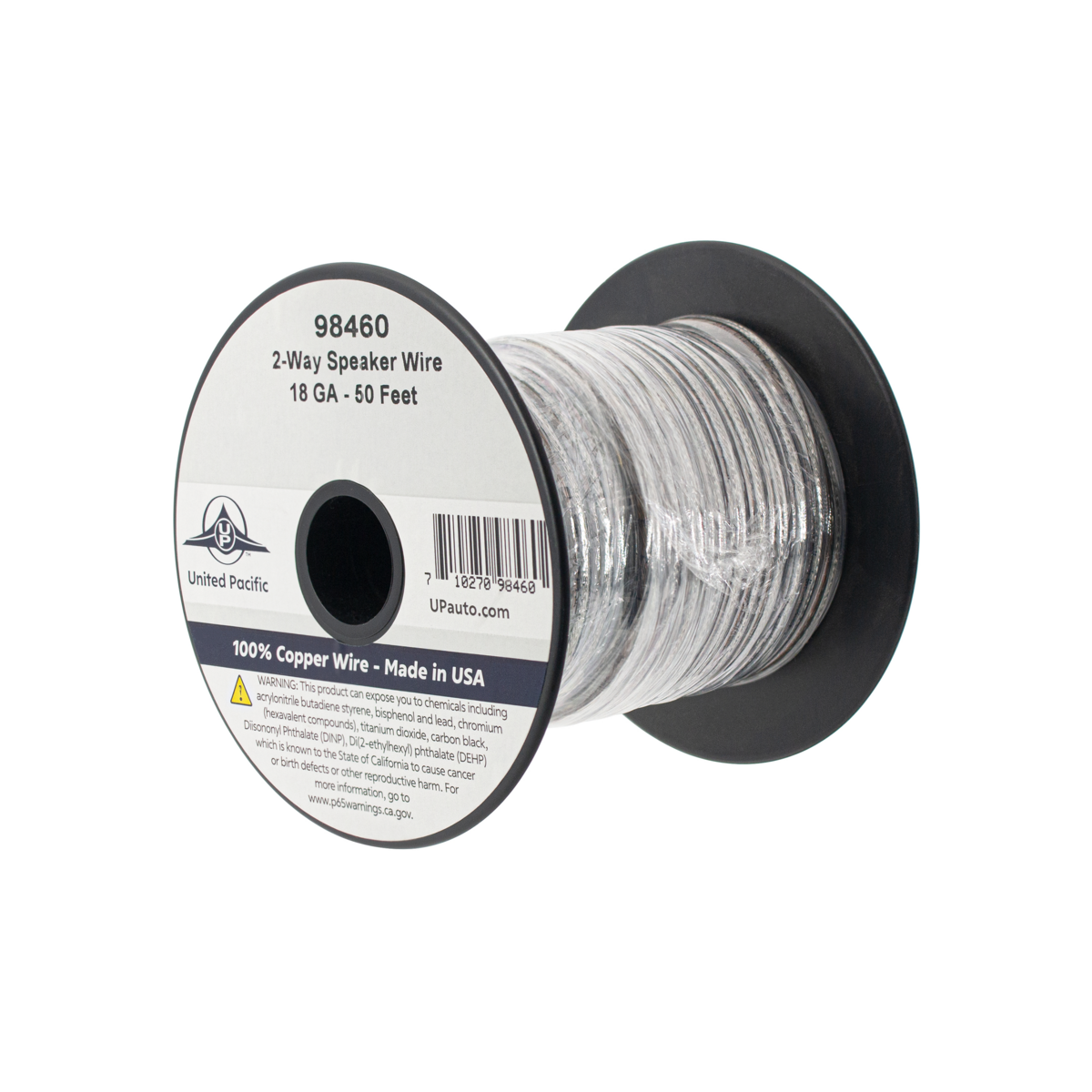 18 Awg 2-Way Clear Speaker Wire Bonded 50 Ft