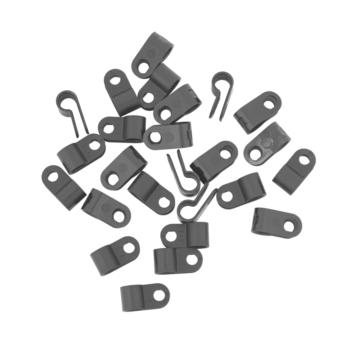 1/4" Black Nylon Cable Clamp (25-Pack)