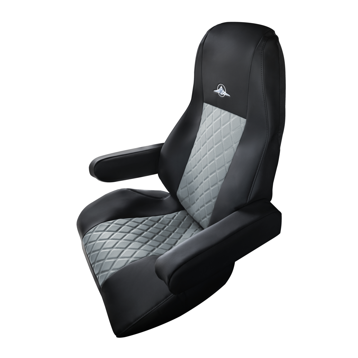 Riggear Napa Faux Leather Seat Cover Set For 2008-2025 Freightliner Cascadia-Gray