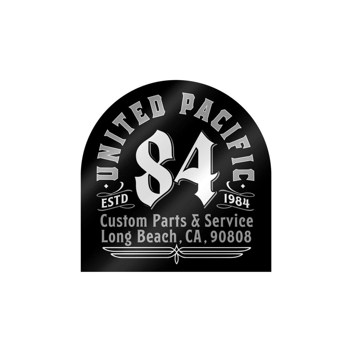 United Pacific Arch Glossy Vinyl Sticker-Black