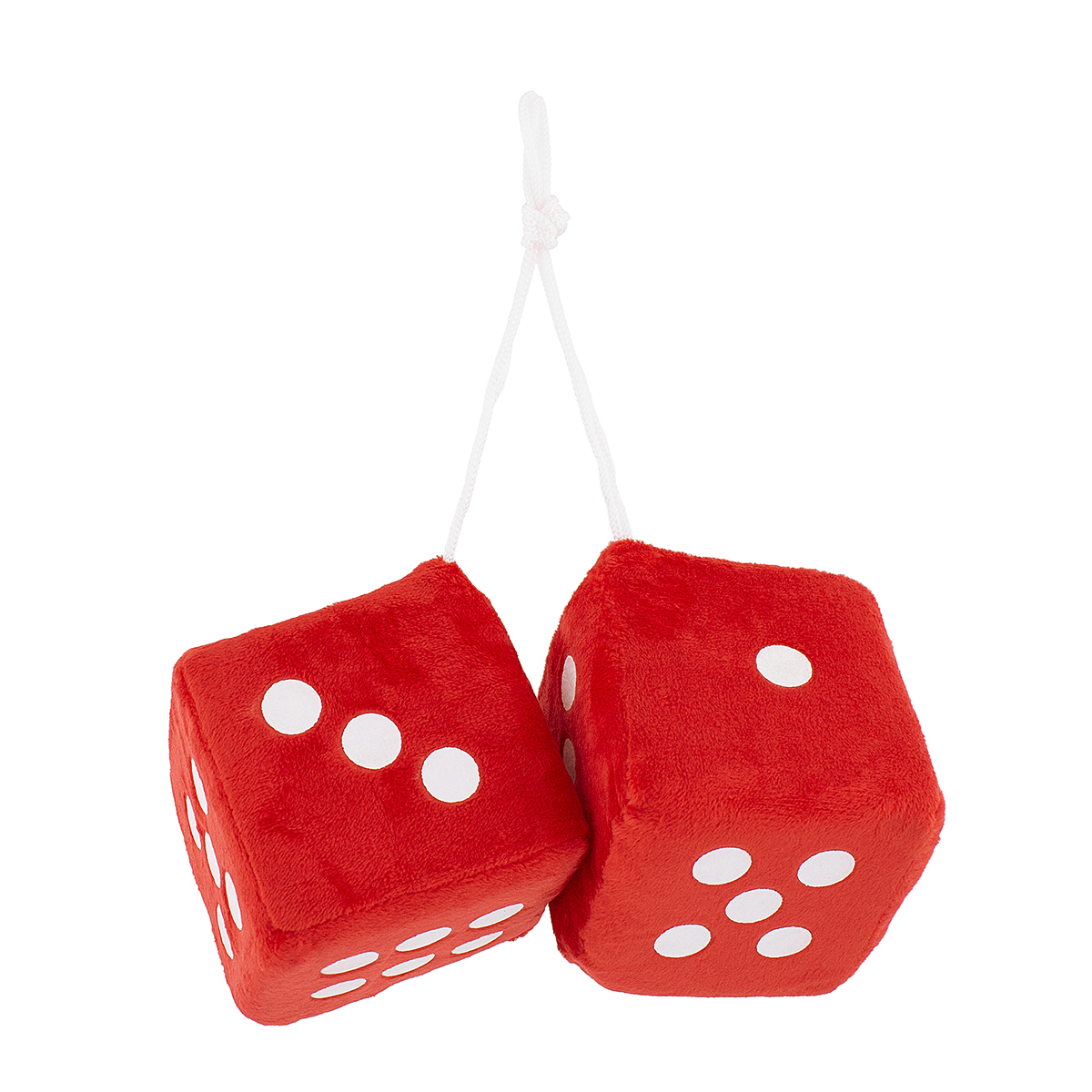 3" X 3" Classic Fuzzy Dice, Red (Pair)