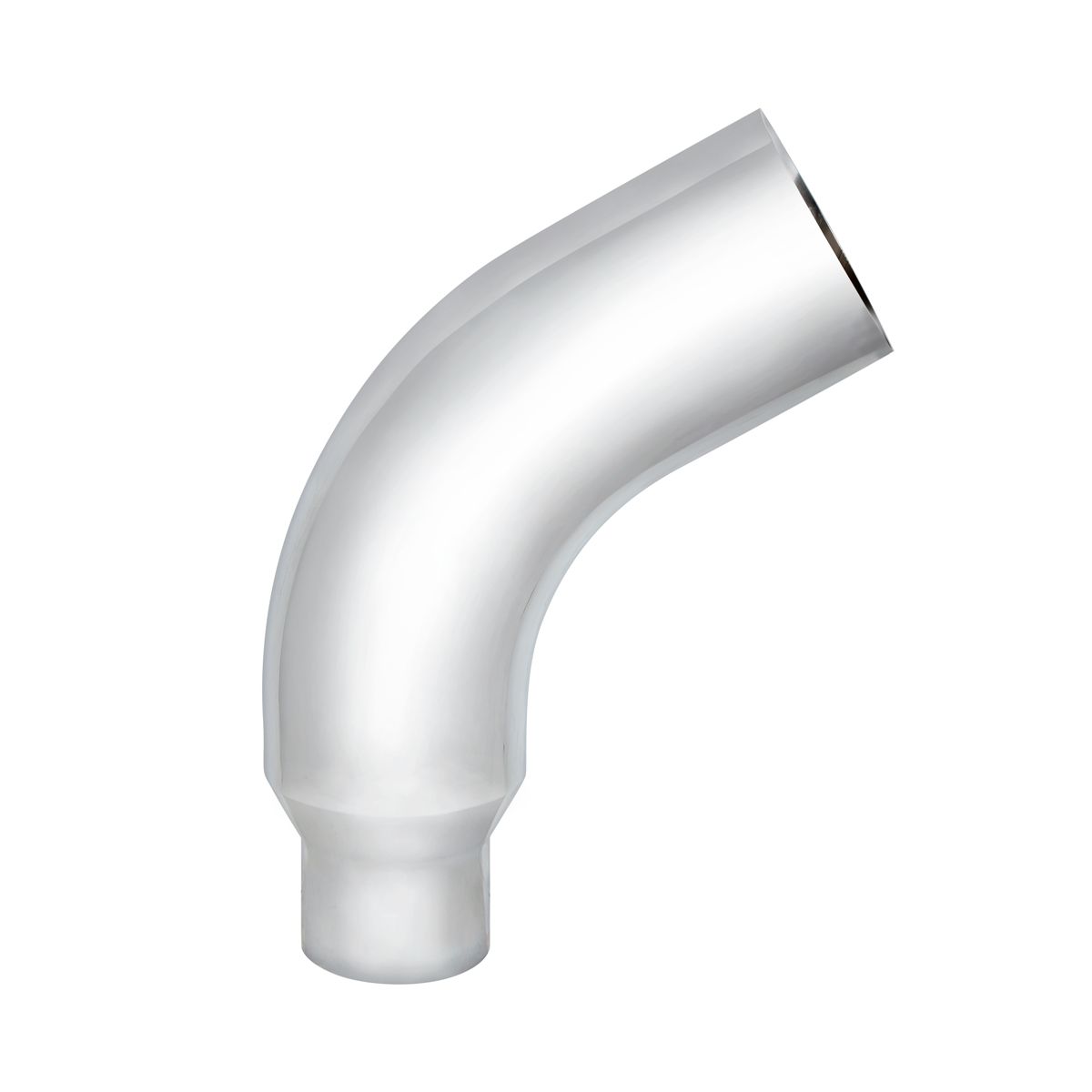 Chrome 58 Degree Angled Exhaust Elbow For Peterbilt 379 - Straight 5" OD To 5" OD