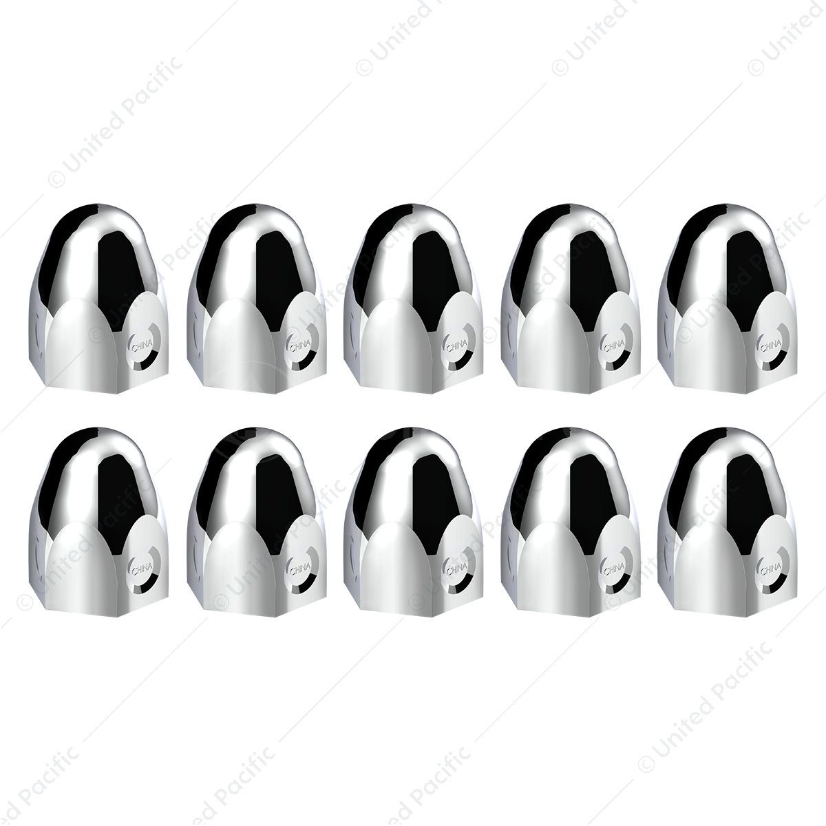 1-1/2" x 2" Chrome Steel Bullet Nut Covers (10-Pack)