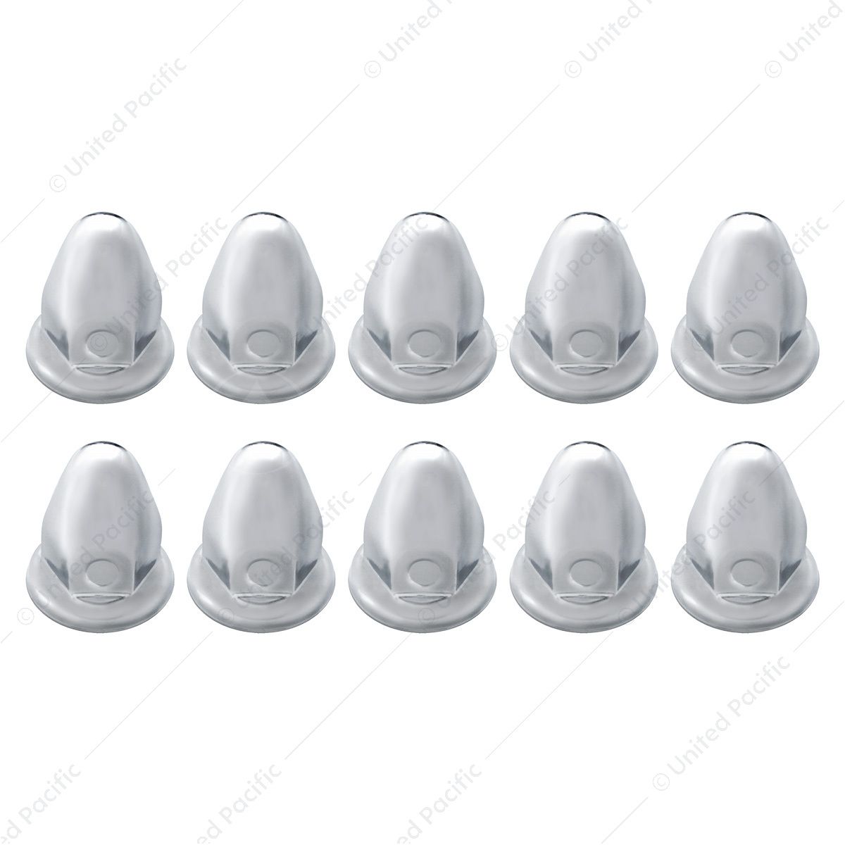 33mm x 2-1/8" Chrome Steel Bullet Nut Covers With Flange (10-Pack)