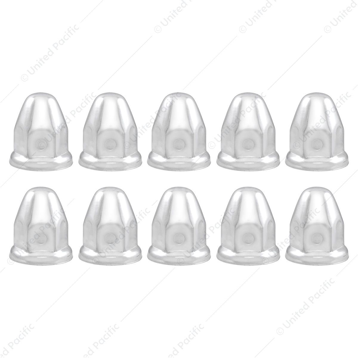 1-1/2" x 2-1/4" Chrome Steel Bullet Nut Covers With Flange (10-Pack)