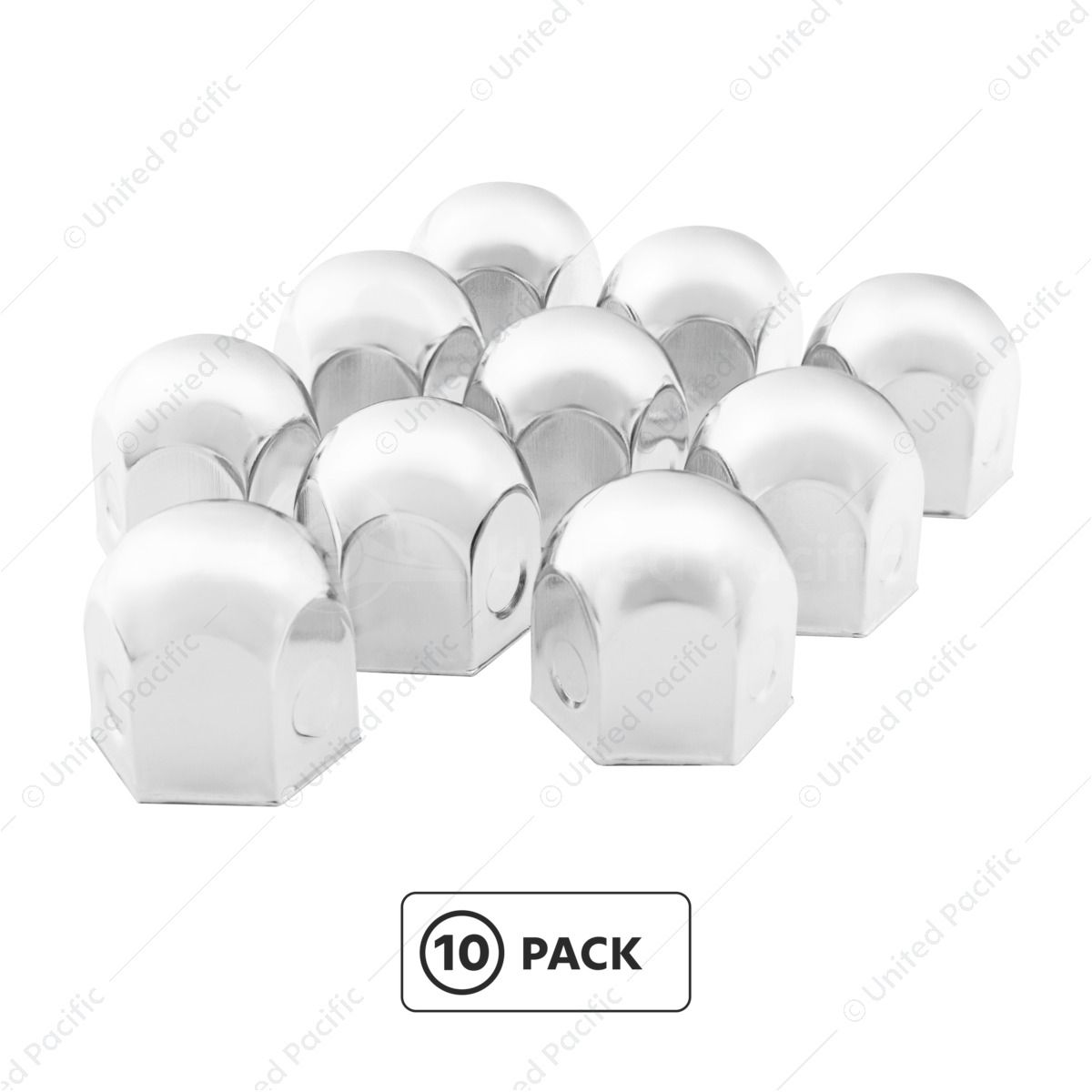 1-1/8" x 1-1/4" Chrome Steel Standard Nut Covers (10-Pack)