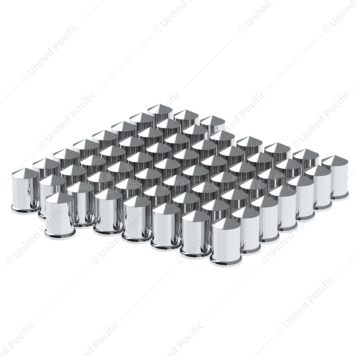 1-1/2" X 3" Chrome Plastic Pointed Nut Covers - Push-On (Color Box of 60)