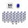 33mm X 2" Chrome Steel Reflector Nut Cover With Flange - Blue (50 Pcs)